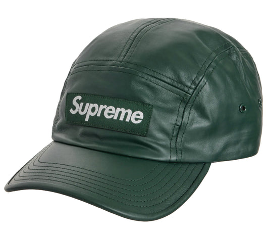 Supreme Leather Camp Hat Green OS New