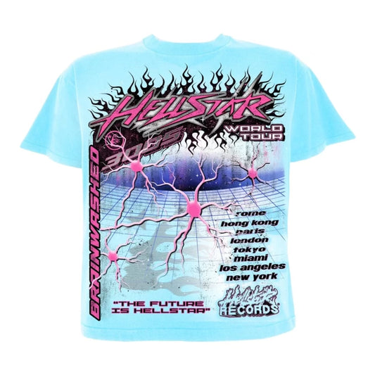 Hellstar Studios Neuron Short Sleeve Tee Shirt Light Blue