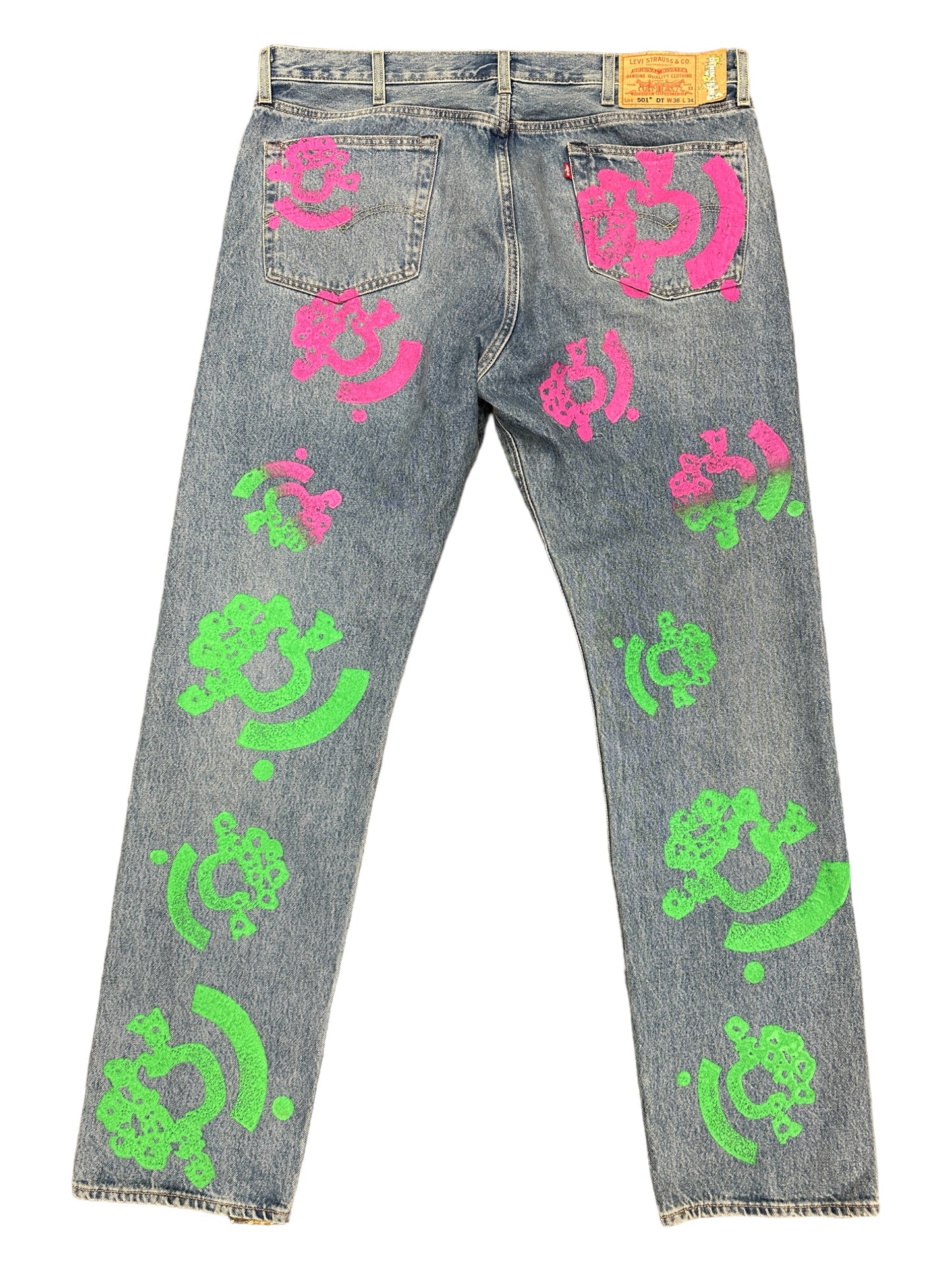 Denim Tears x Bstroy Cotton Wreath Jeans Light Wash Indigo Size 38x34 Pre-owned