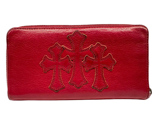 Chrome Hearts Cemetary Wallet
3 Embroidered leather crosses