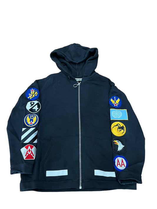 OFF-WHITE FW16 PATCHES ZIP-UP HOODIE Pre-Owned Size M