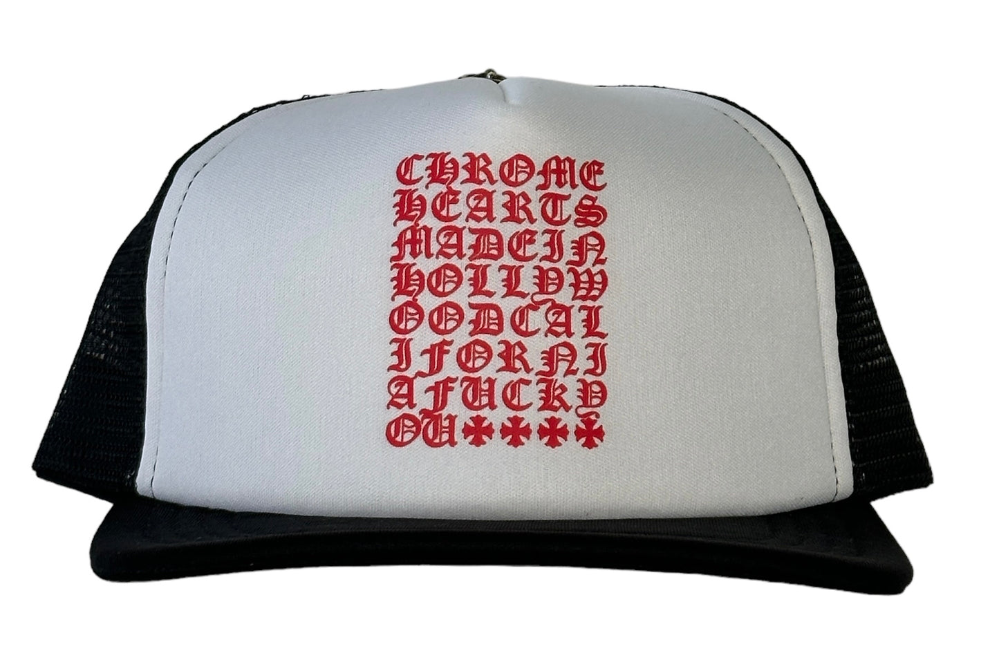 Chrome Hearts Hollywood Trucker White/Red/Black O/S New