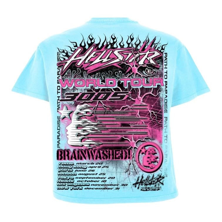 Hellstar Sleeve Studios Short Light – Broker Blue Neuron Tee Shirt The Sole