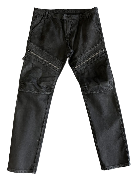 Helmut Lang Waxed Denim Moto Pants Size 36 Pre-owned