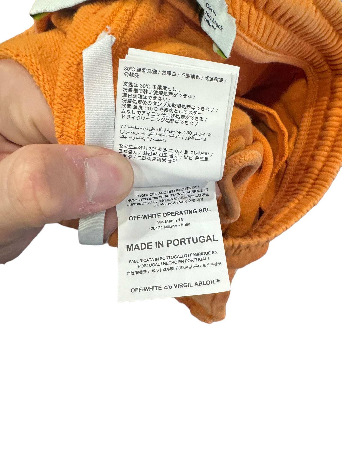 Off White Thigh Logo Orange Sweatpants Size L Pre-Owned