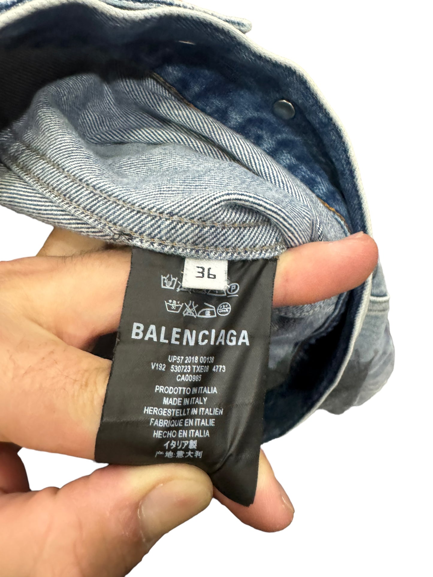 Balenciaga Paris Denim Jacket Size 36 Pre-Owned