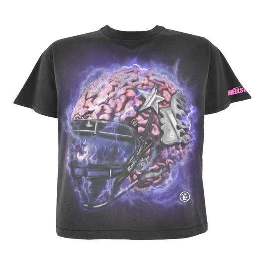 Hellstar Studios Brain Helmet Short Sleeve Tee Shirt Black New
